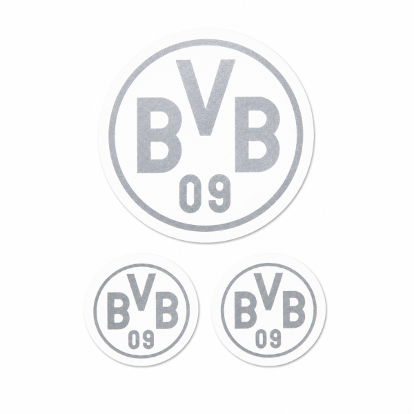 Borussia Dortmund BVB Autoaufkleber Silber 3er-Set